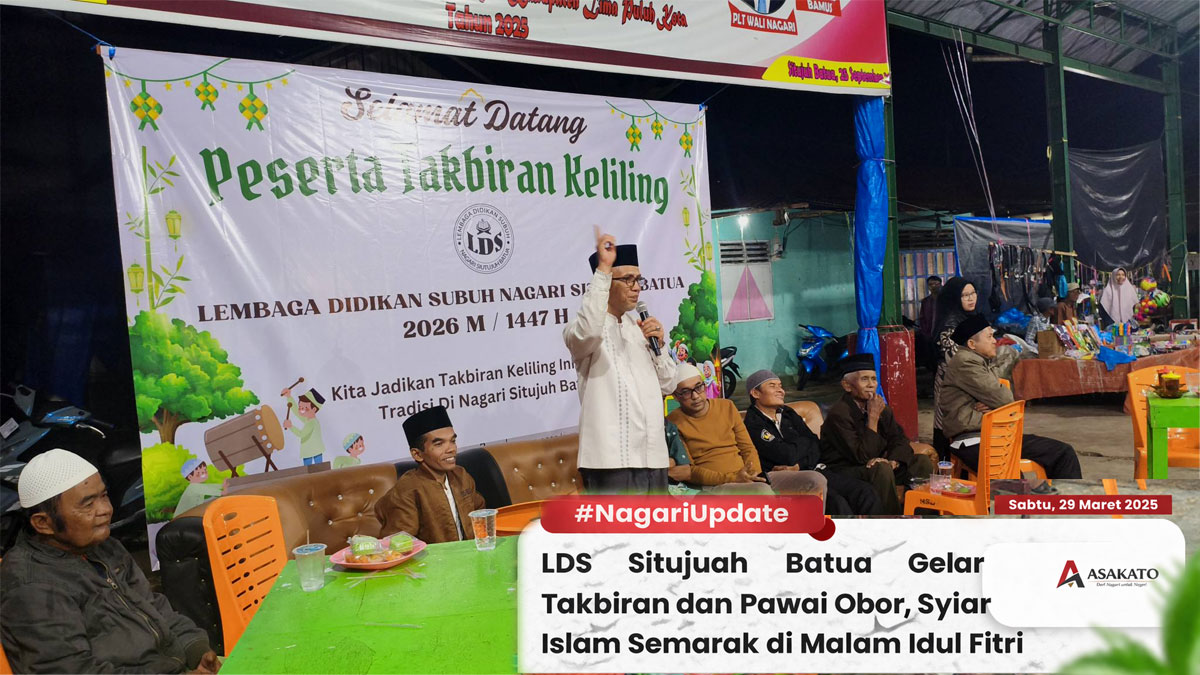 Takbiran dan pawai obor LDS Situjuah Batua saat malam Idul Fitri 1447 Hijriah di Lima Puluh Kota