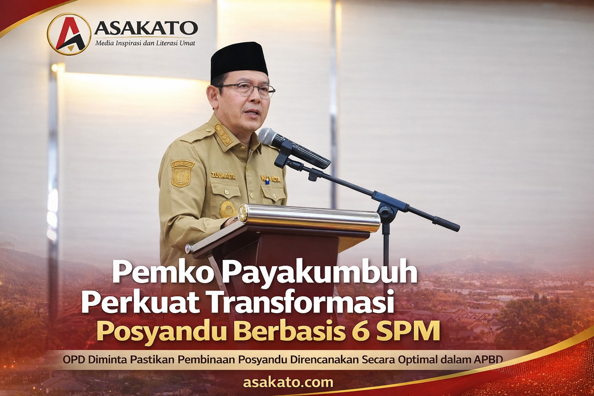 Wali Kota Payakumbuh Zulmaeta saat memberikan arahan dalam rapat koordinasi transformasi Posyandu berbasis 6 SPM di Payakumbuh