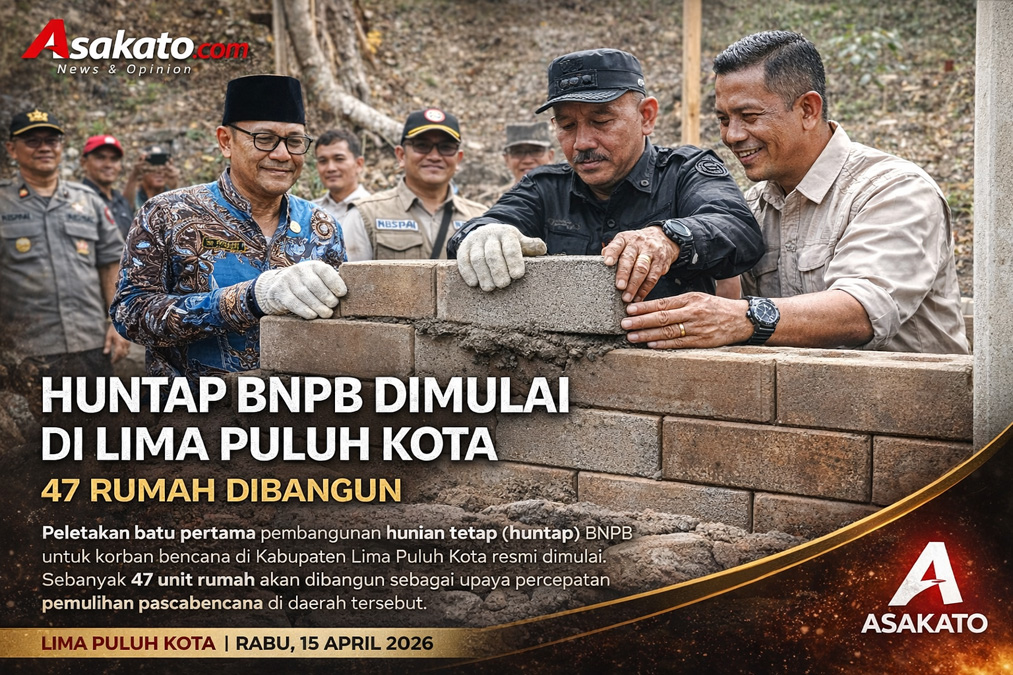 huntap BNPB Lima Puluh Kota peletakan batu pertama pembangunan rumah rusak berat