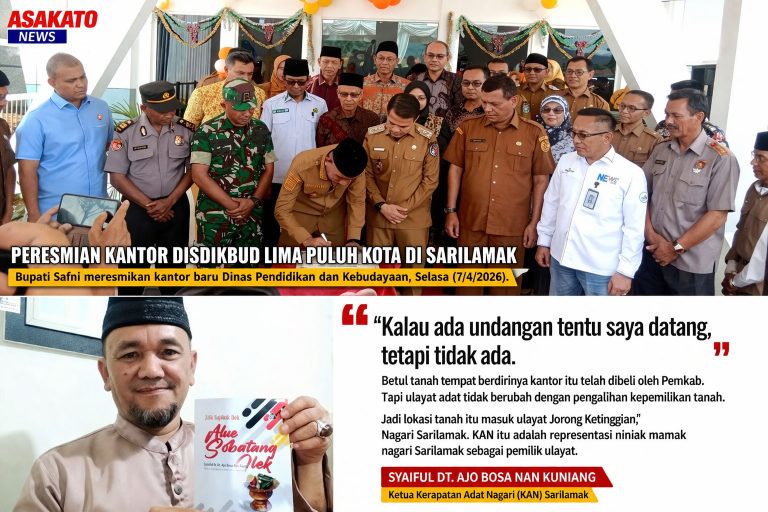 Peresmian Kantor Disdikbud Kabupaten Lima Puluh Kota di Sarilamak oleh Bupati Safni