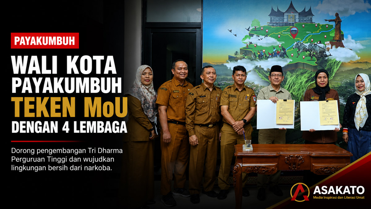 Wali Kota Payakumbuh Zulmaeta bersama perwakilan lembaga saat penandatanganan MoU di Payakumbuh untuk penguatan SDM dan pencegahan narkoba