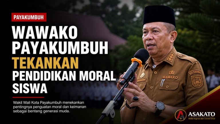 Wawako Payakumbuh Elzadaswarman saat menjadi pembina upacara di MTsN 2 menekankan pentingnya pendidikan moral dan keimanan siswa