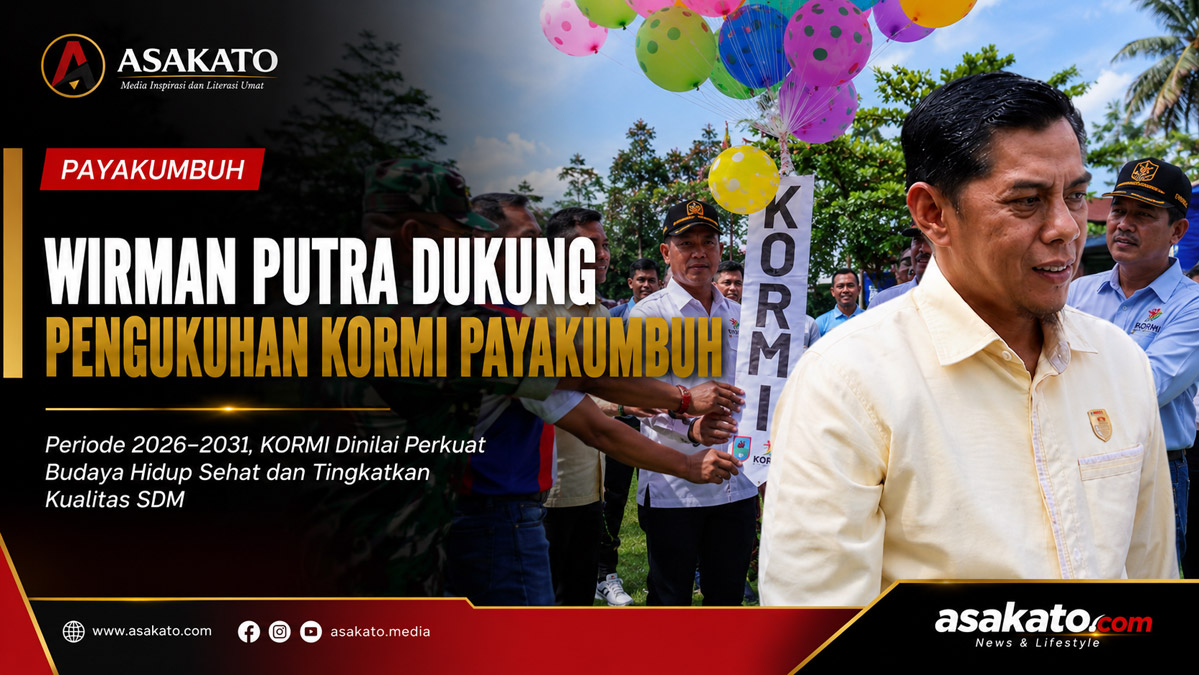 Ketua DPRD Kota Payakumbuh Wirman Putra menghadiri pengukuhan Pengurus KORMI Payakumbuh periode 2026–2031.
