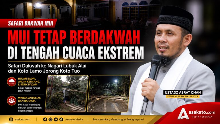 Safari dakwah MUI Lima Puluh Kota di Lubuk Alai saat listrik padam