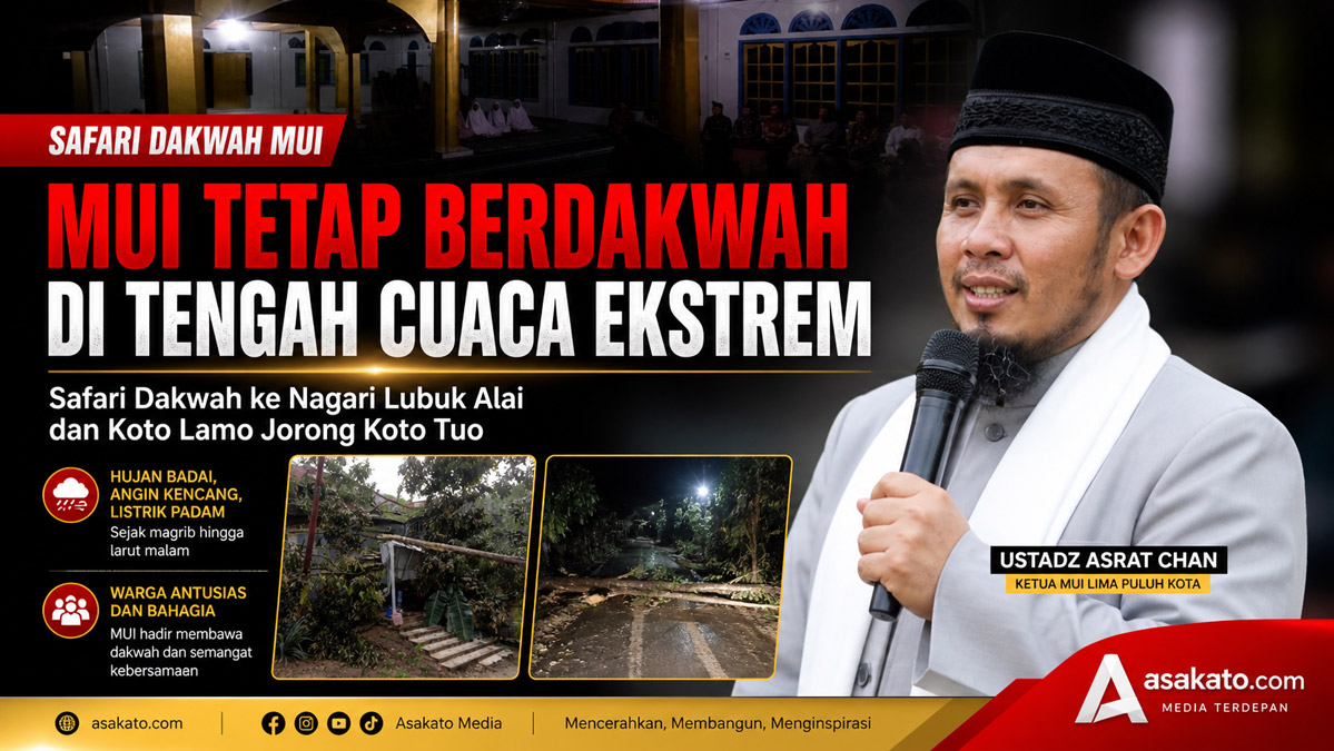 Safari dakwah MUI Lima Puluh Kota di Lubuk Alai saat listrik padam