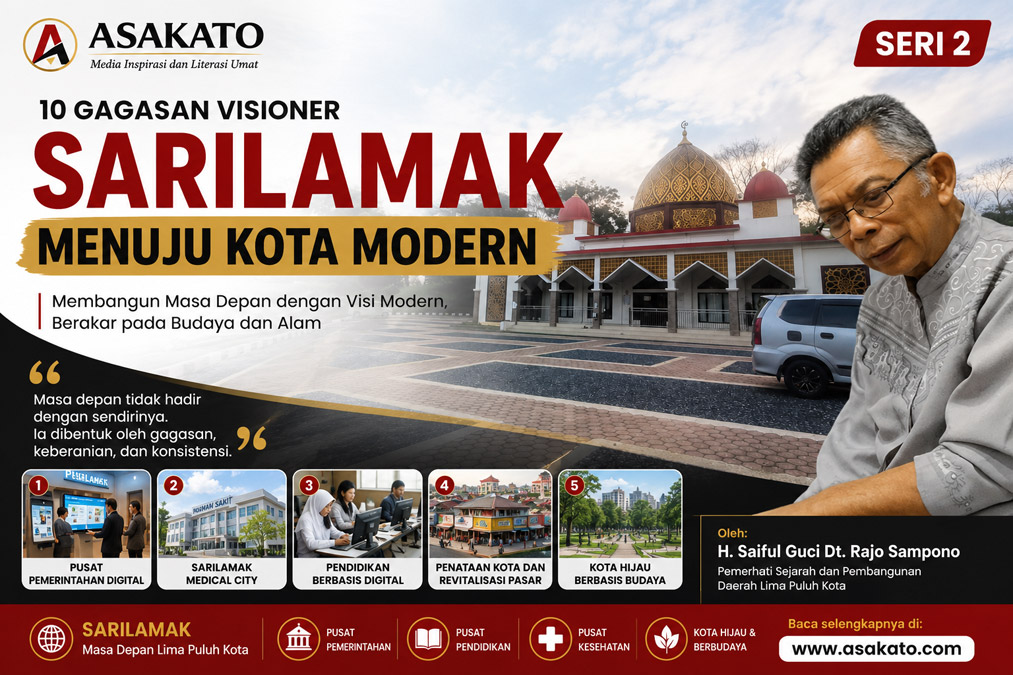 H Saiful Guci dan Masjid kawasan Kantor Bupati Sarilamak menuju kota modern
