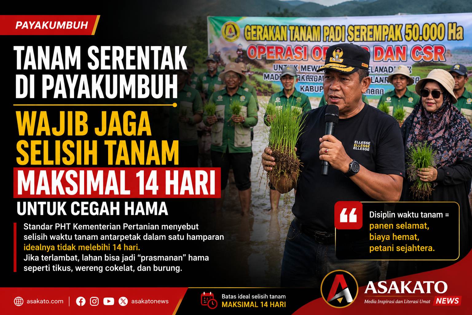 Gerakan Tanam Serentak di Payakumbuh untuk mencegah ledakan hama padi.