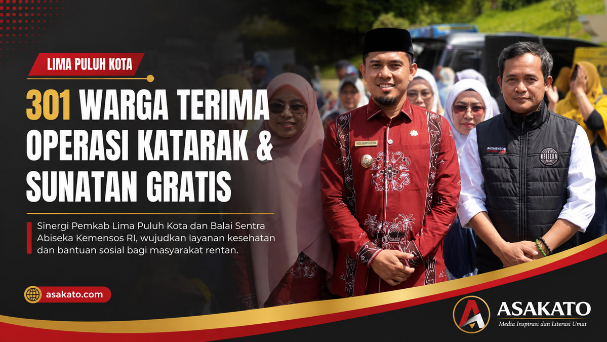 Wakil Bupati Lima Puluh Kota bersama Balai Sentra Abiseka Kemensos RI membuka kegiatan operasi katarak dan sunatan massal gratis di Sarilamak.
