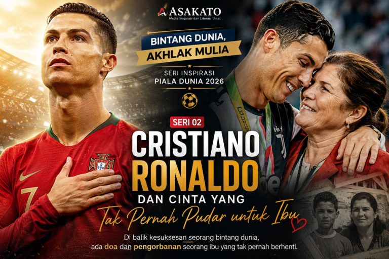 Cristiano Ronaldo bersama ibunya dalam Seri Bintang Dunia Akhlak Mulia Piala Dunia 2026 Asakato