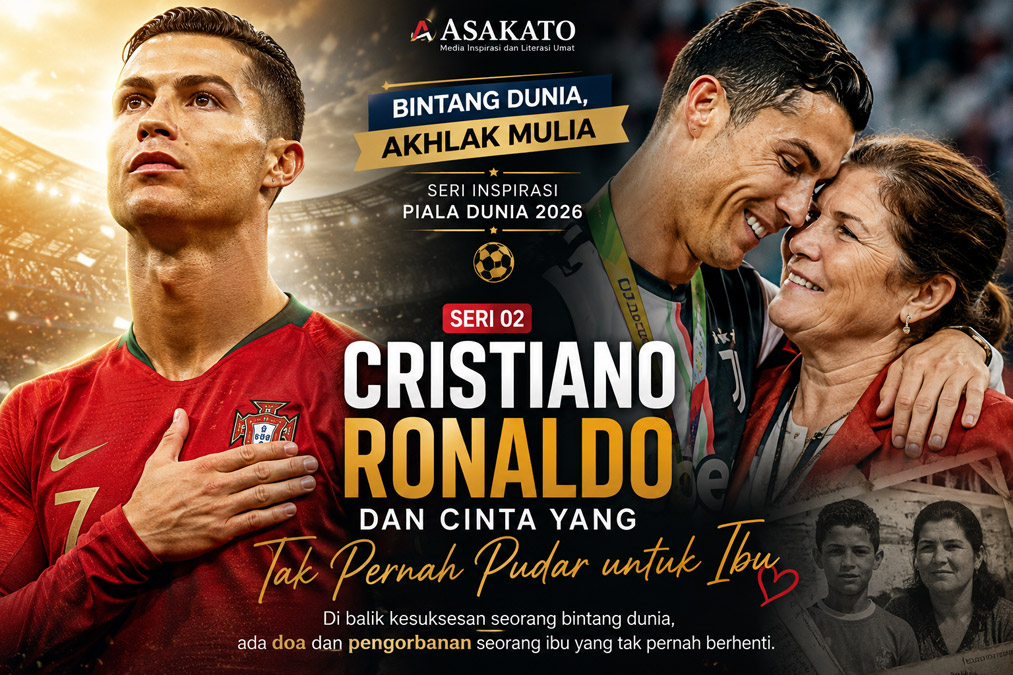 Cristiano Ronaldo bersama ibunya dalam Seri Bintang Dunia Akhlak Mulia Piala Dunia 2026 Asakato