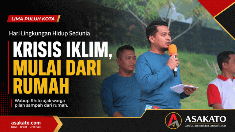 Wabup Lima Puluh Kota Rhito mengajak masyarakat memilah sampah dari rumah saat peringatan Hari Lingkungan Hidup Sedunia di Sarilamak.