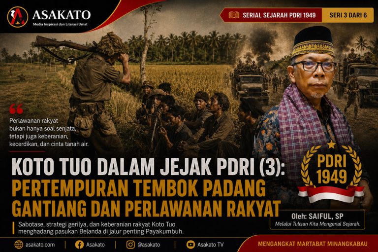 Ilustrasi Pertempuran Tembok Padang Gantiang dalam serial Koto Tuo dalam Jejak PDRI 1949 karya Saiful, SP.