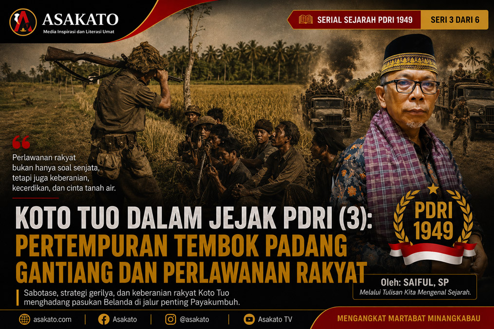 Ilustrasi Pertempuran Tembok Padang Gantiang dalam serial Koto Tuo dalam Jejak PDRI 1949 karya Saiful, SP.