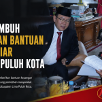 Wali Kota Payakumbuh Zulmaeta menerima proposal bantuan keuangan Rp1 miliar dari Bupati Lima Puluh Kota Safni Sikumbang untuk pemulihan pascabencana.