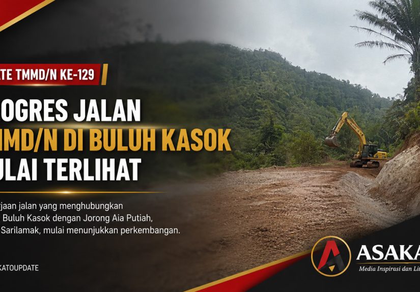 Alat berat mengerjakan pembukaan jalan program TMMD/N Ke-129 di Jorong Buluh Kasok, Nagari Sarilamak, Kabupaten Limapuluh Kota.