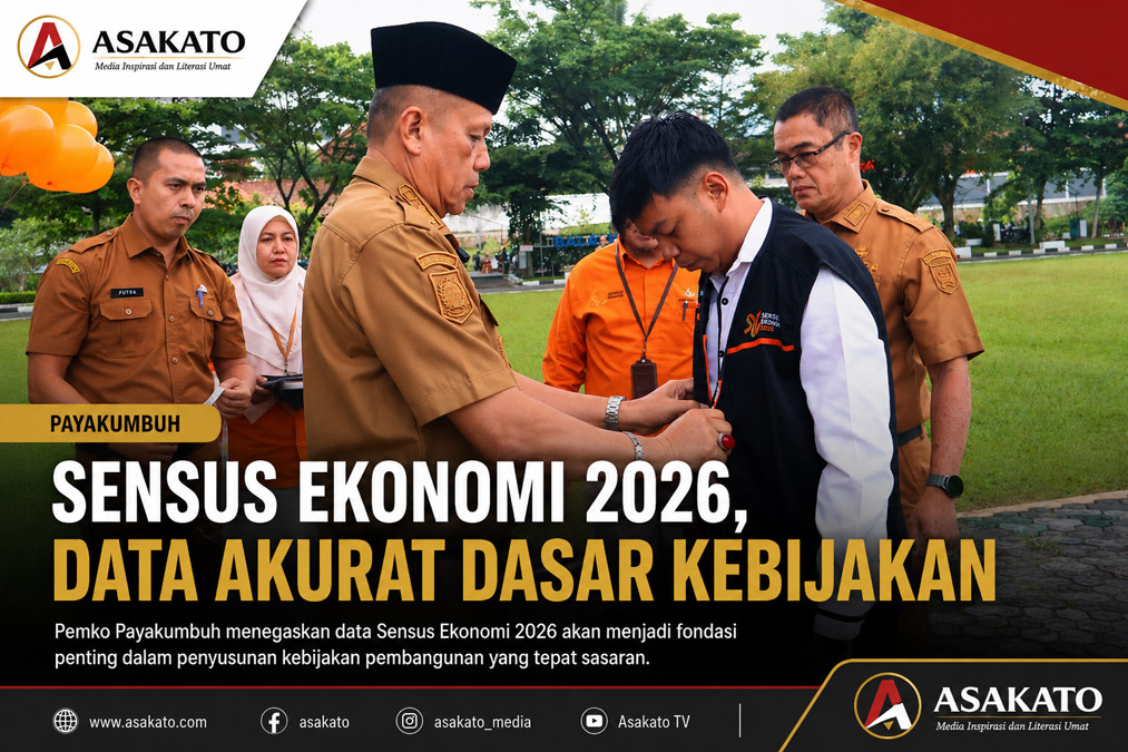 Wakil Wali Kota Payakumbuh Elzadaswarman mencanangkan Sensus Ekonomi 2026 di Balai Kota Payakumbuh