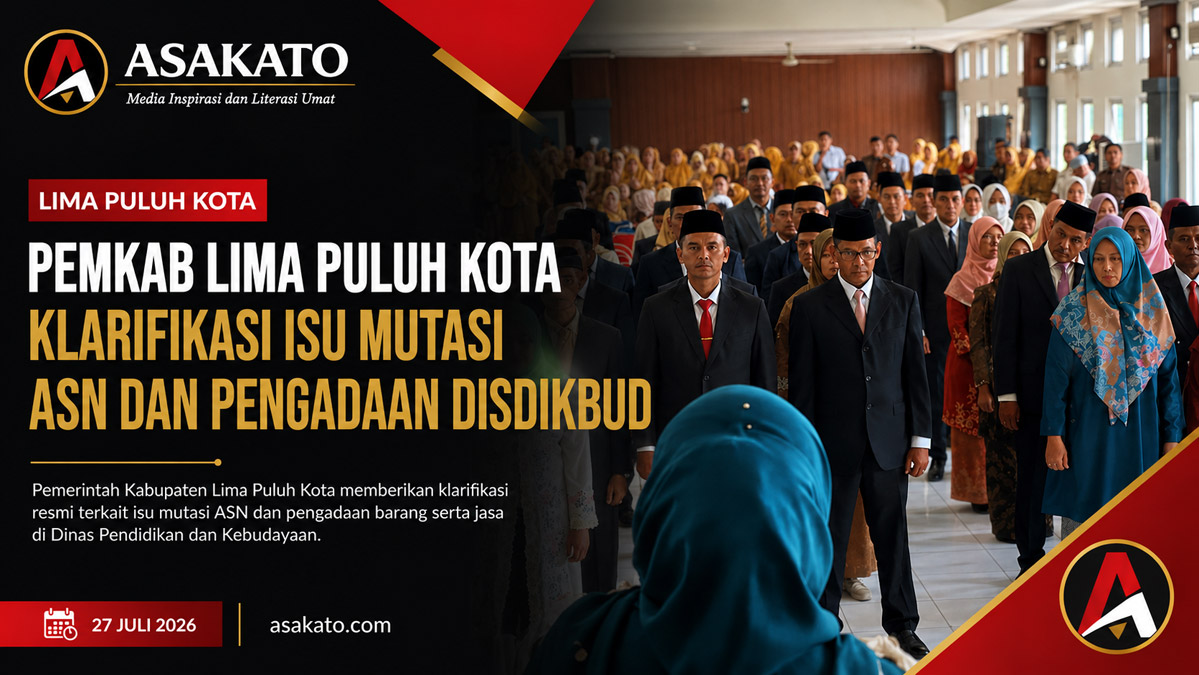Pemkab Lima Puluh Kota mengklarifikasi isu mutasi ASN dan pengadaan barang serta jasa di Disdikbud saat memberikan keterangan kepada wartawan di Sarilamak.
