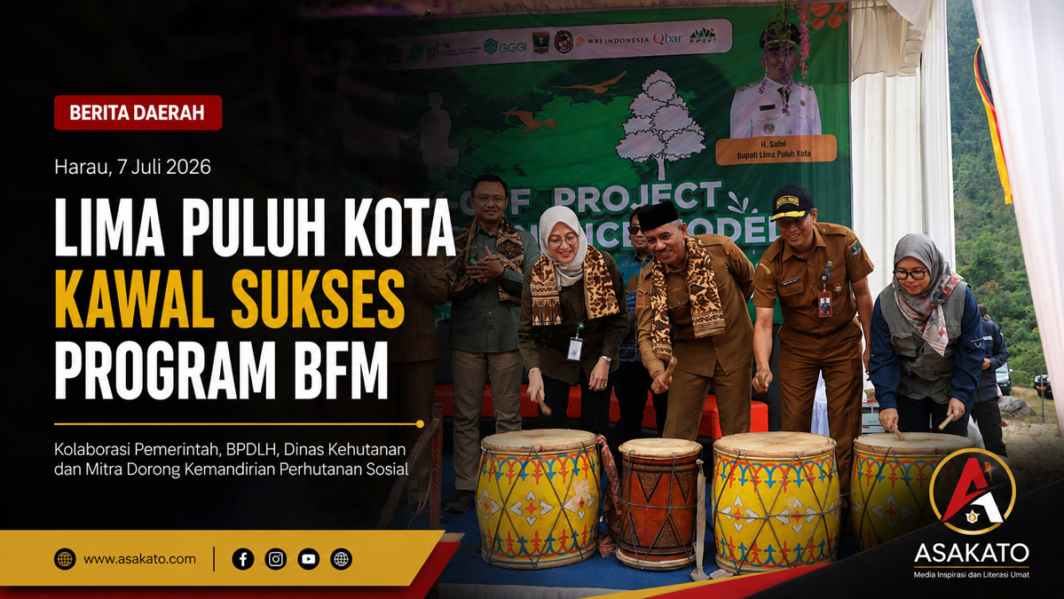 Bupati Lima Puluh Kota Safni Sikumbang membuka Kick Off Program Blended Finance Model (BFM) untuk Kemandirian Perhutanan Sosial di Harau.