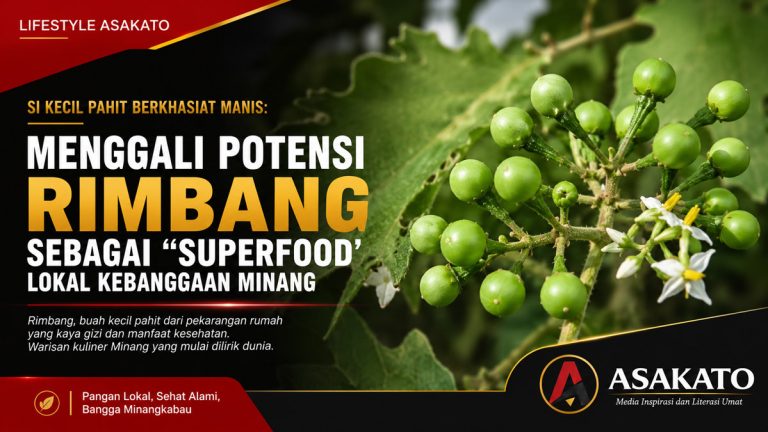 Buah rimbang (Solanum torvum) tumbuh bergerombol di pohonnya, salah satu pangan lokal Minangkabau yang kaya manfaat kesehatan.