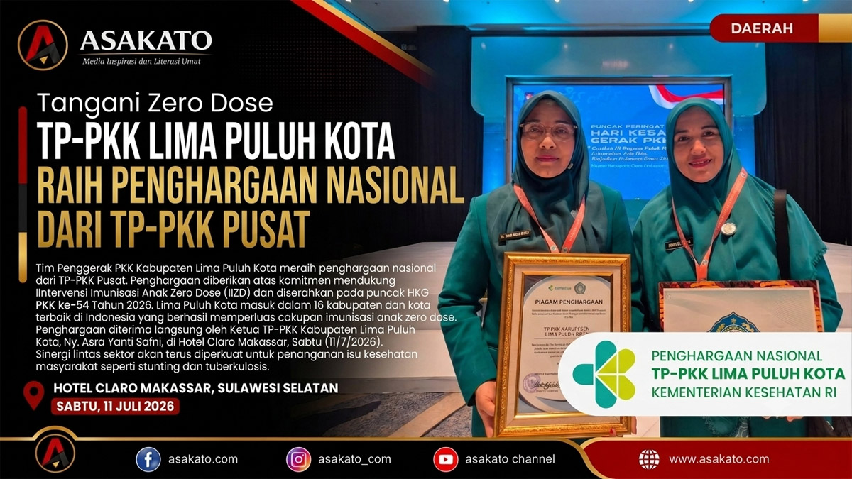 TP-PKK Lima Puluh Kota raih penghargaan nasional penanganan Zero Dose
