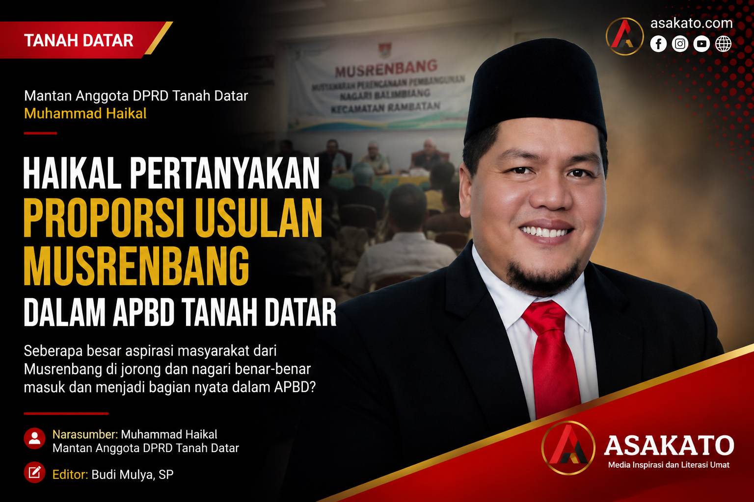 Muhammad Haikal pertanyakan usulan Musrenbang dalam APBD Tanah Datar