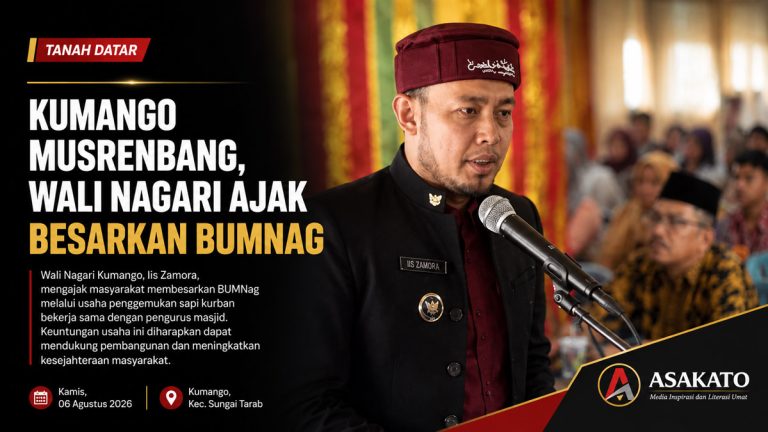 Wali Nagari Kumango Iis Zamora membuka Musrenbang Nagari Kumango dan mengajak masyarakat membesarkan BUMNag di Kecamatan Sungai Tarab, Kabupaten Tanah Datar.