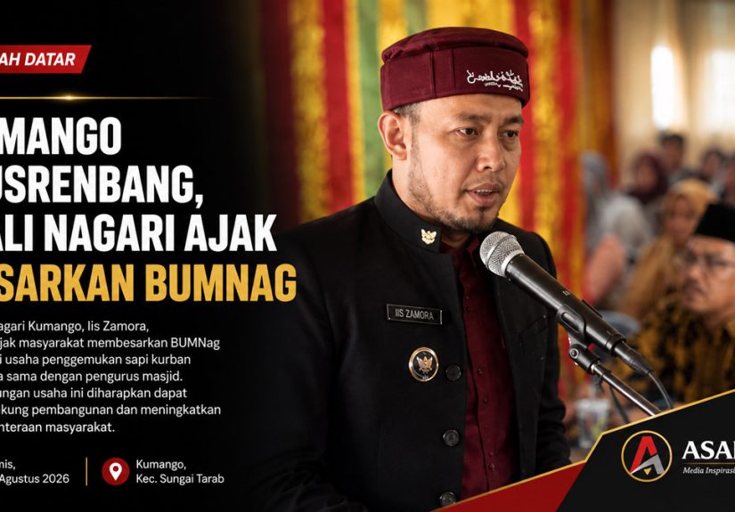 Wali Nagari Kumango Iis Zamora membuka Musrenbang Nagari Kumango dan mengajak masyarakat membesarkan BUMNag di Kecamatan Sungai Tarab, Kabupaten Tanah Datar.