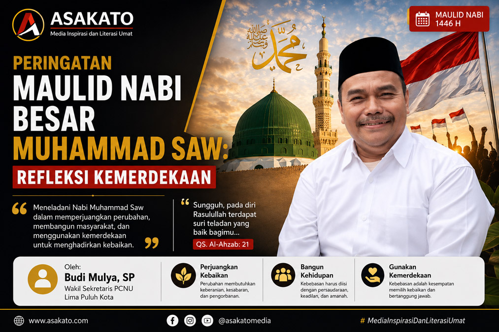 Budi Mulya dengan visual Maulid Nabi Muhammad Saw dan refleksi kemerdekaan