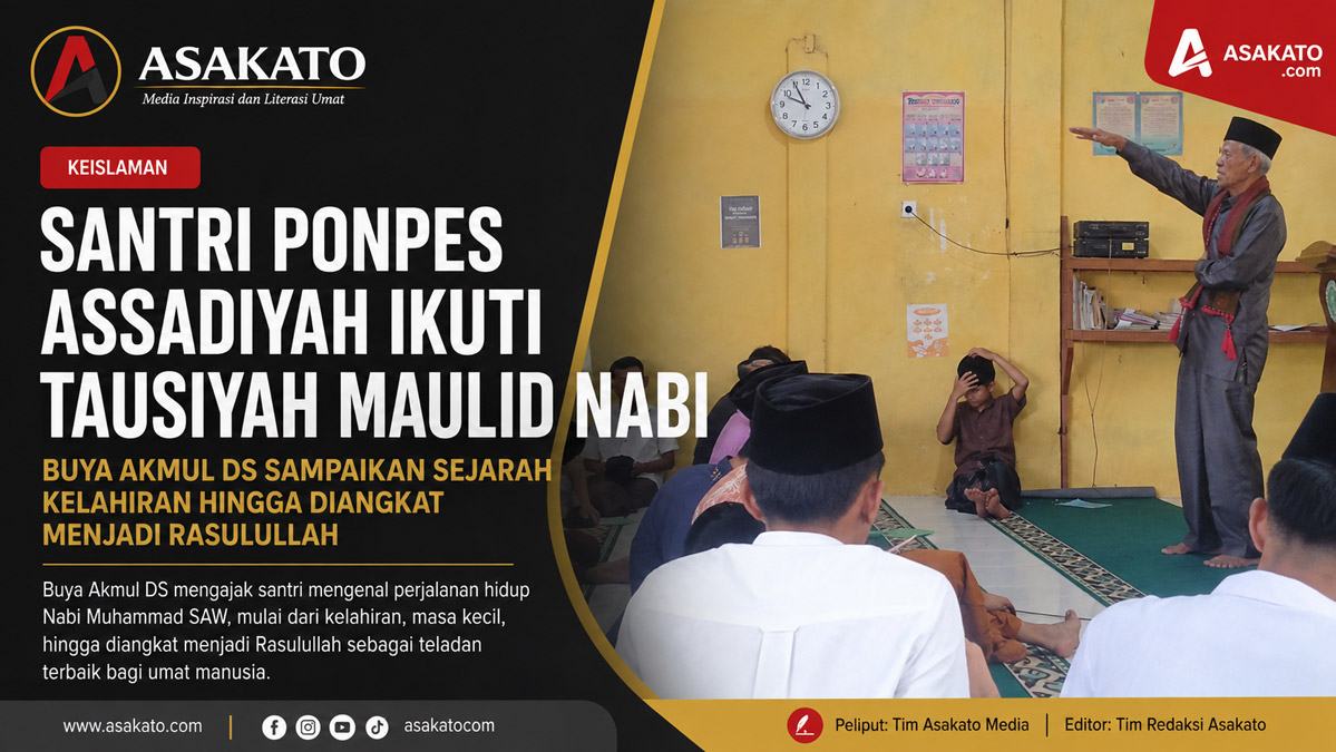 Santri Ponpes Assadiyah mengikuti tausiyah Maulid Nabi