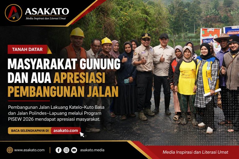 Masyarakat Gunung dan Aua saat pembangunan jalan PISEW 2026 di Tanah Datar